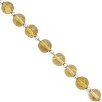 32cts Citrine Graduated Smooth Round Approx 5 to 6.50mm, 12cm Strand with Spacers