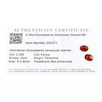 2.3cts Gooseberry Grossular Garnet 8x6mm Oval Pack of 2 (N)
