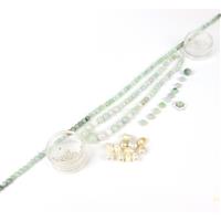 Yard of Jade; Jadeite Plain Rounds 5mm, 6mm, 8mm & 10mm, 12pc South Sea Pearls, Jadeite Clovers, Jade Clasp & Sterling Silver Spacers 