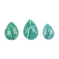 19cts Russian Amazonite Cabochon Pear Approx 10x14 to 13x18mm Loose Gemstone, (Pack of 3)