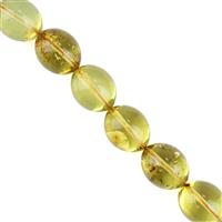 Caribbean Green Amber Olive Beads Approx. 15x12mm (6pk)
