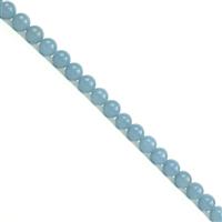 105cts Blue Angelite Plain Round approx 6mm, 38cm Strand 