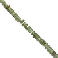 4.50cts Moldavite Graduated Plain Rondelles Approx 2x1 to 3x1mm, 11cm Strand with Spacers