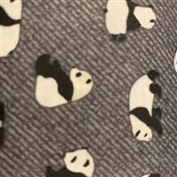 Pandas On Dark Grey Fabric 0.5m - exclusive