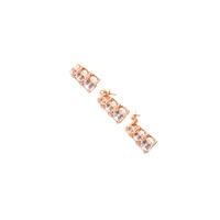 Rose Gold Plated 925 Sterling Silver Triple Cubic Zirconia Bail With Peg (3pcs)