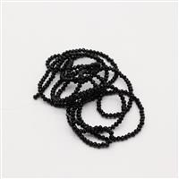 Black Glass Faceted Rondelles Approx 3x2mm, 1m Strand