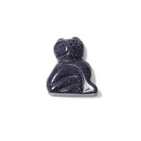 12cts Blue Goldstone Cat Charm, Approx 20x16mm