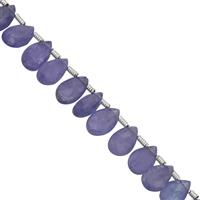 30cts Tanzanite Graduated Side Drill Faceted Pears Approx 5.50x3.50 to 7.50x5mm, 20cm Strand with Spacers
