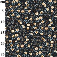 Tossed Flowers Midnight Cotton Poplin Fabric 0.5m