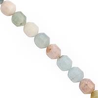 260cts Multi Beryl Faceted Drum 8.5x9.5mm Beads Necklace with Lobster Lock & Extension - 18"+2"Length