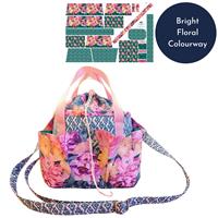 Becky Alexander Frost Bright Floral Craft Bucket Bag Kit: Instructions, Fabric Panel, Hardware & Fabric (1m)