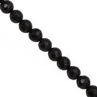 75cts Black Onyx Faceted Round Approx 7 to 8mm,18cm Strand