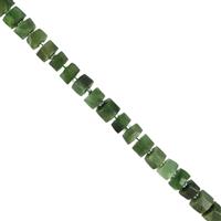 330cts Nephrite Faceted Wheels Approx 10x6 to 12x6mm, 36cm Strand