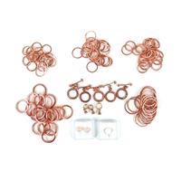 Enormous; Rose Gold Plated Base Metal Beaded Toggle Clasp, 3 x Round Faceted 8mm, Pendat & Rose Gold Colour Base Metal Textured Jump Rings