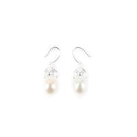 925 Sterling Silver Flower Earrings With Freshwater Cultured Pearls (1 Pair)