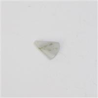 9cts Type A White Burmese Jade Plain Fan Approx 20x15mm Pendant