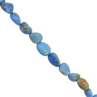 15cts Ceruleite Smooth Tumble Approx 5x4 to 8x6mm, 10cm Strand