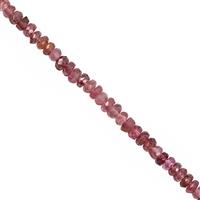 18cts Pink Tourmaline Faceted Rondelle Approx 2.5x1 to 3.5x2mm, 17cm Strand