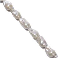 CLOSE OUT DEAL: White Freshwater Cultured Baroque Pearls Approx 13x22mm, 38cm Strand
