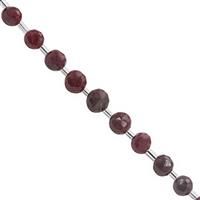 22cts Ruby Faceted Onion Approx 4 to 7mm, 12cm Strand With Spacers