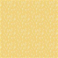Lewis & Irene Presents Cassandra Connolly - Heart of Summer Scattered Seeds Mustard Yellow Fabric 0.5m
