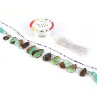 Chryso-wrap! Chrysoprase Faceted Pears, Rutile Quartz, 0.4mm Wire & Featherweight Headpins