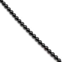 230cts Black Agate Plain Round Approx 6mm, 1 Meter Strand