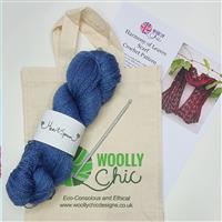 Woolly Chic Denim Blue Harmony of Leaves Scarf Kit SAVE £2.00