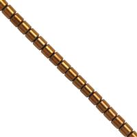 40cts Mocha Brown Color Coated Hematite Smooth Tubes 3mm, 30cm Strand 