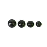 12cts Black Burmese Jade (N) Cabochon Round Loose Gemstone, (Set of 4)