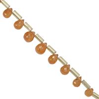 16cts Spessartite Garnet Faceted Drops Approx 4x2.70 to 7.2x5.2mm 20cm Strand With Spacers