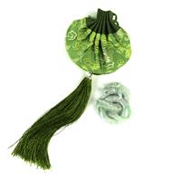 300cts Type A Carved Dragon & Green Tassel Pouch