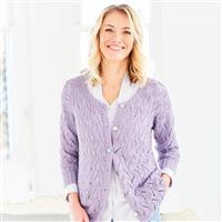Stylecraft Naturals Bamboo & Cotton Twin Set Cardigan Lavender x 6 Balls Size 36-42in