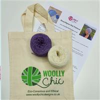 Woolly Chic  Purple/White HeartSpun Hat Crochet Kit 