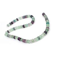 235cts Multi-colour Fluorite Rondelles Approx 5x8mm, 38cm Strand