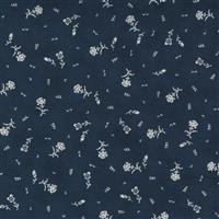 Moda Starlight Gatherings Tossed Floral Nautical Blue Fabric 0.5m