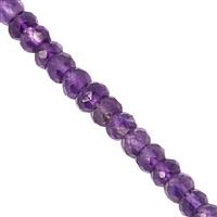 42cts Amethyst Graduated Faceted Rondelle Approx 2.5x2 to 5x3mm, 41cm Strand