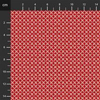 Henry Glass Scarlet Stitches & Red Linen White Lattice Fabric 0.5m