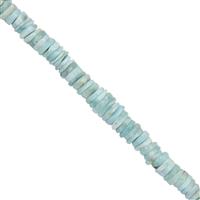 45cts Larimar Smooth Wheels Approx 4x1 to 6x2mm, 20cm Strand
