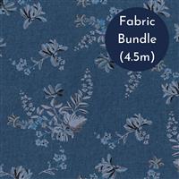 Blue Floral on Printed Denim Fabric Bundle (4.5m)