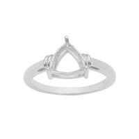 925 Sterling Silver Triangle Ring Mount (To fit 8mm gemstone)- 1pcs