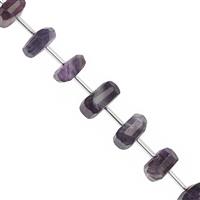 160cts Blue John Fluorite Faceted Unusual Tumble Approx 10x4 to 14x8mm, 22cm Strand With Spacers