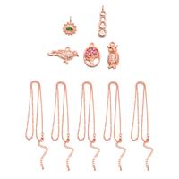 Rose Gold Base Metal Pendants (5 different designs) with Matching Chains 18"