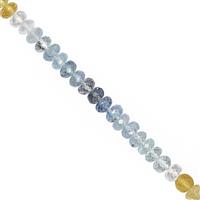 38cts Multi-Colour Beryl Faceted Rondelle Approx 4x2 to 5x3.5mm, 20cm Strand