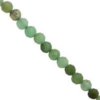 13cts Chrysoprase Faceted Round Approx 3mm, 25cm Strand