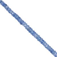 10cts Burmese Sapphire Graduated Faceted Rondelles Approx 2 to 3mm, 15cm Strand