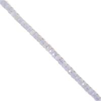 25cts Blue Chalcedony Faceted Rondelles, Approx 2x3mm, 38cm Strand