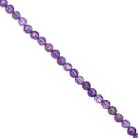 15cts Amethyst Micro Faceted Round Approx 2 to 2.50mm, 40cm Strand