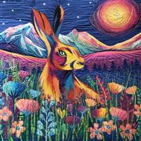 Delphine Brooks - Magical Mr. Hare Fabric Panel (140cm x 53cm)