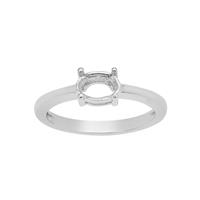 925 Sterling Silver Oval Ring Mount (To fit 7x5mm gemstone)- 1pcs